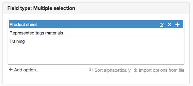 Field type Multiple selection