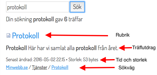 Sökväg, tidpunkt & storlek