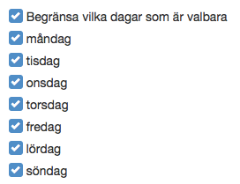 Begränsa dagar