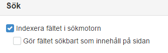 Indexera fältet