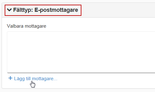 Skärmdump på E-postmottagare