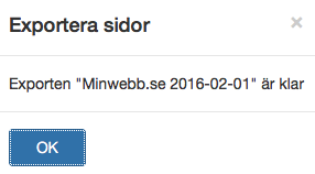 Exporten klar