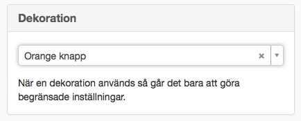 Dekorationsdialog i egenskaper på modul