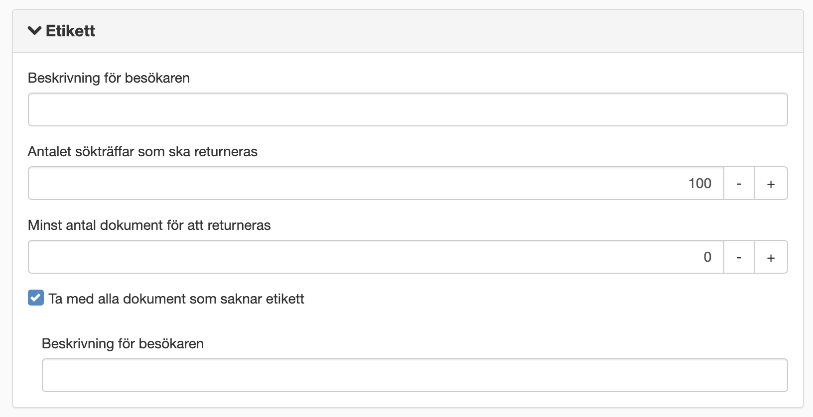 Lägg till facett, metadata