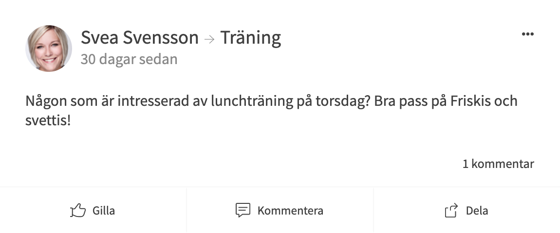 Aktivitetsflöde 2 inlägg 