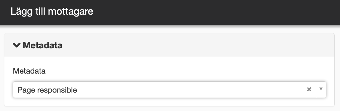 Mottagare metadata