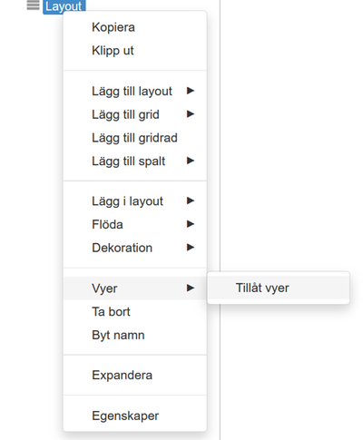 Tillåt vyer