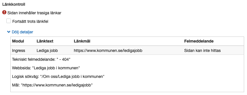 exempelbild länkfelsrapport