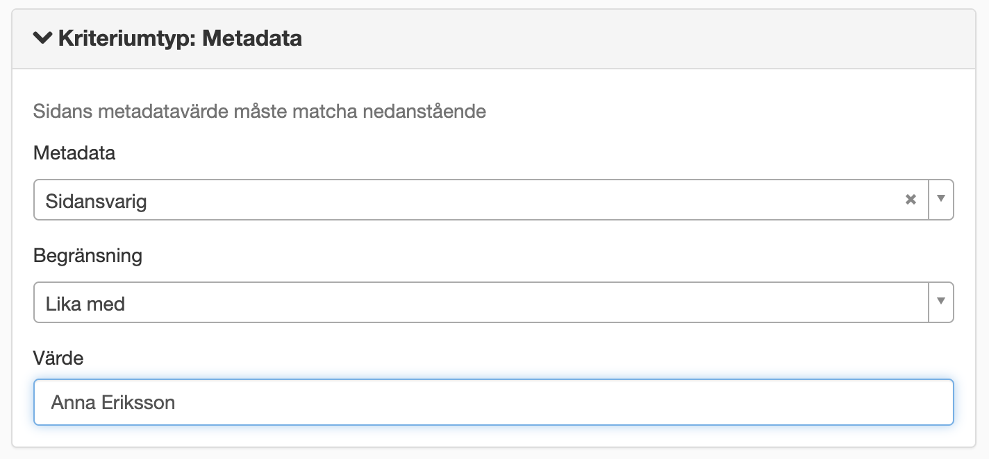 Exempel kriteriumtyp metadata