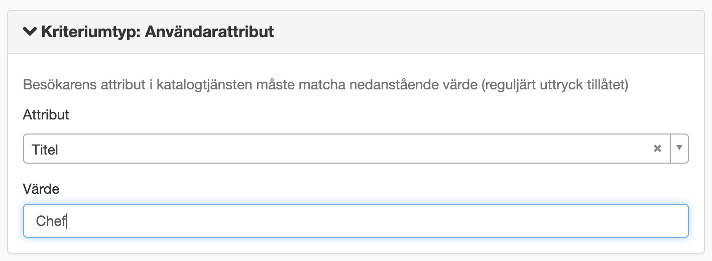 Kriteriumtyp användarattribut