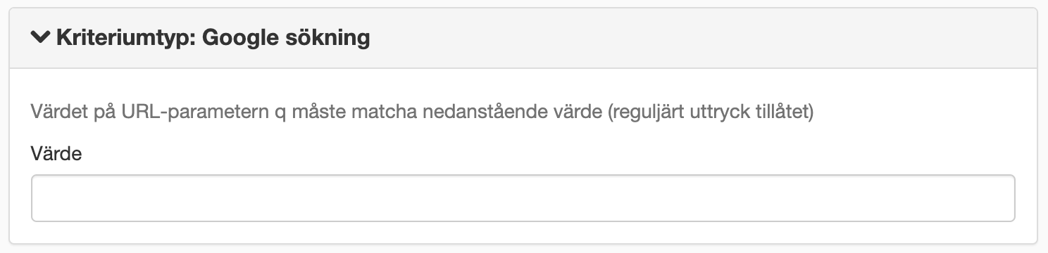 Kriteriumtyp Google