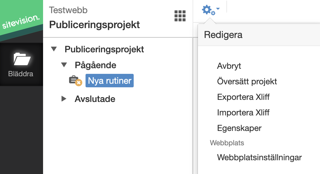Exportera eller översätt projekt