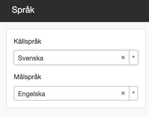 Översätt från källspråk till målspråk