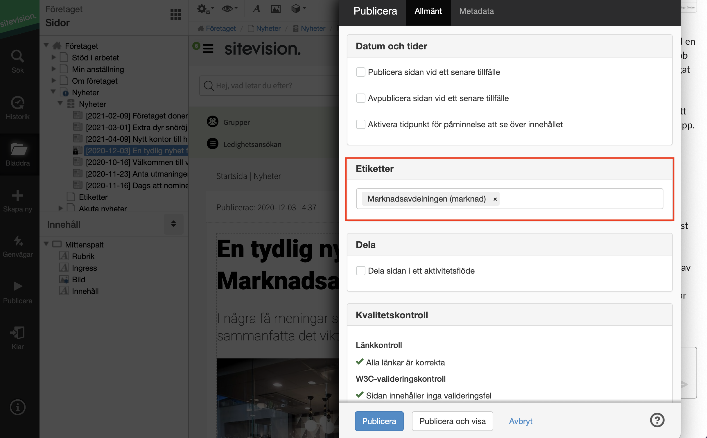 Märk upp artiklar med etiketter