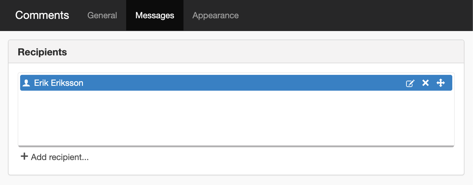 Add message recipents