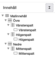 Innehåll under startsidan