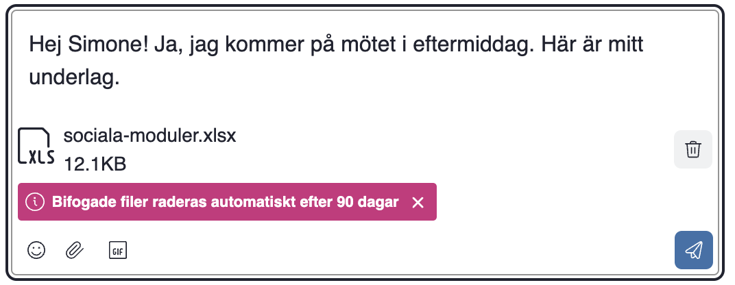 filuppladdnng i Meddelanden