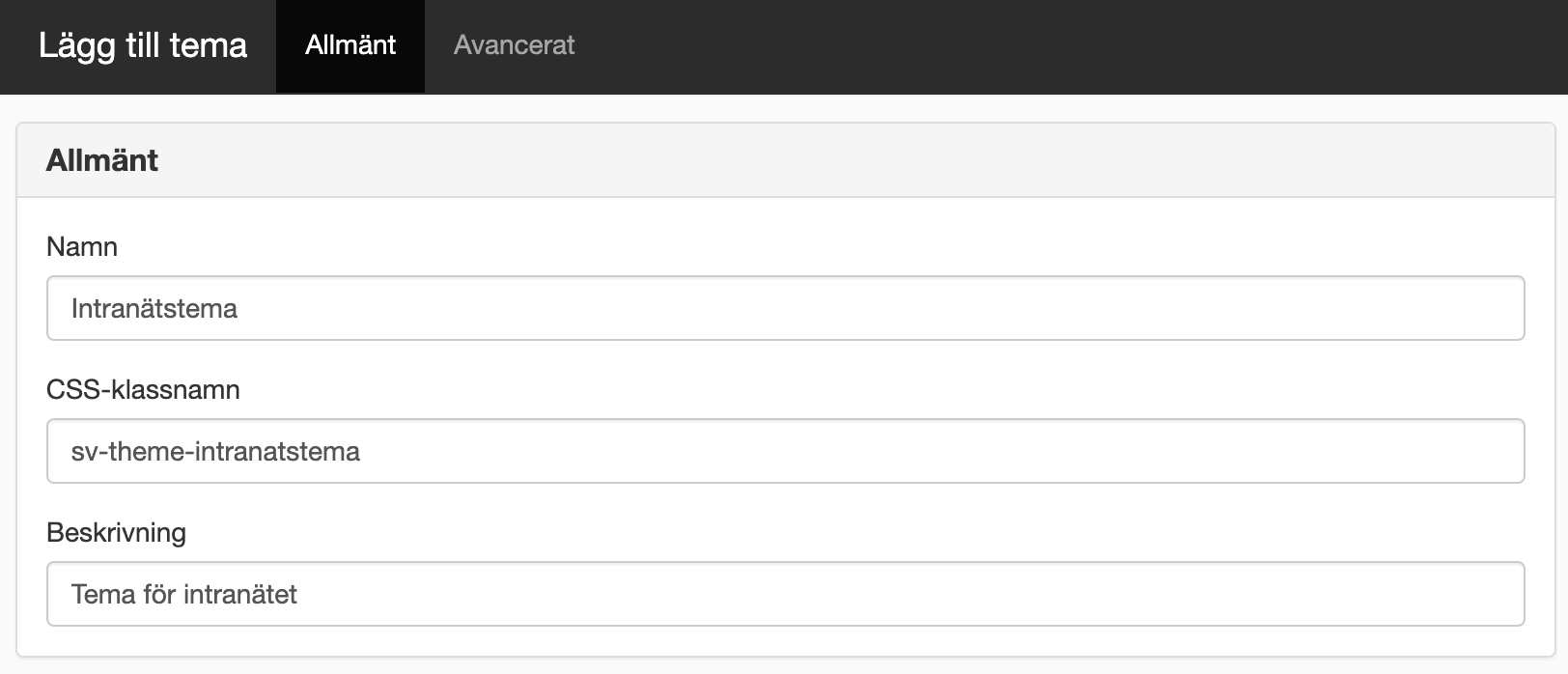 Lägg till tema
