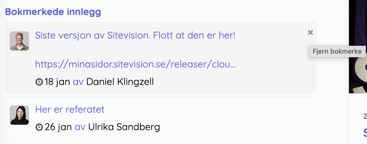 Exemple på hur bokmärken kan se ut. 