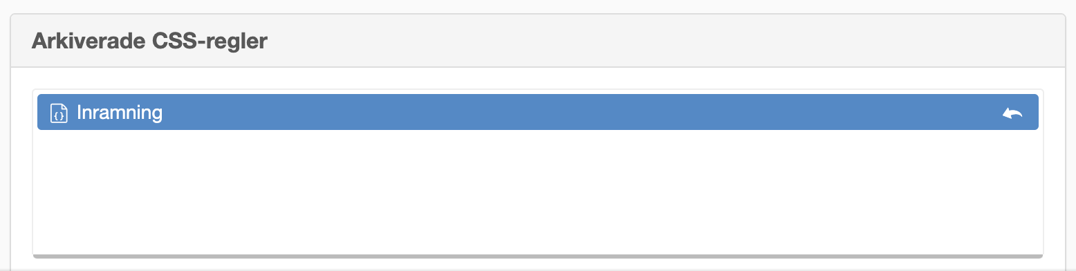 Arkiverade css-regler