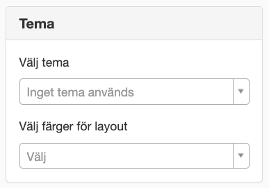 Egenskapsvyn när redaktören högerklickat på en layout.