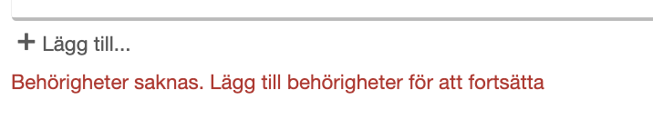 behörighet saknas