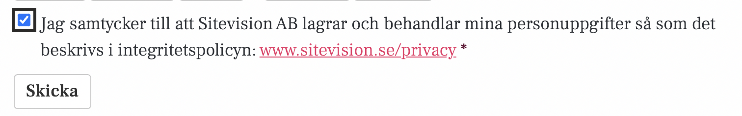 Samtycke i formulär
