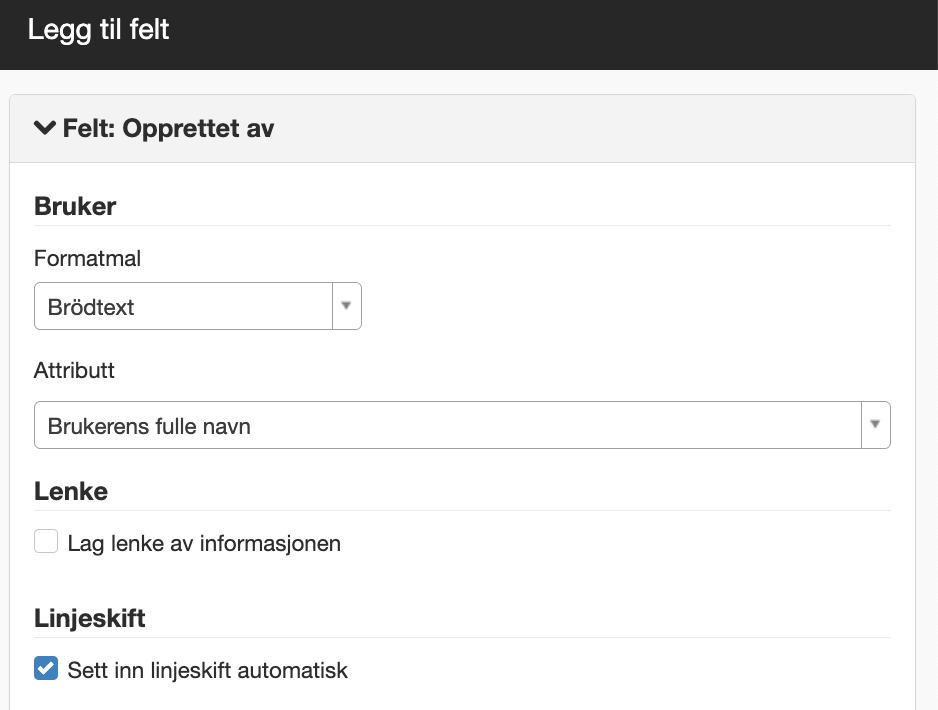 Opprettet av