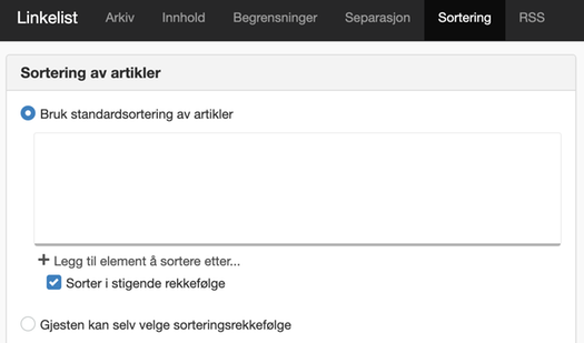 Linkelist sortering
