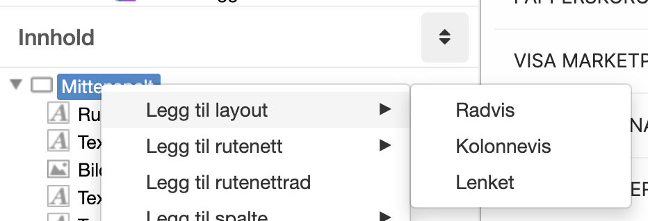 Skärmdump på hur man lägger till en layout