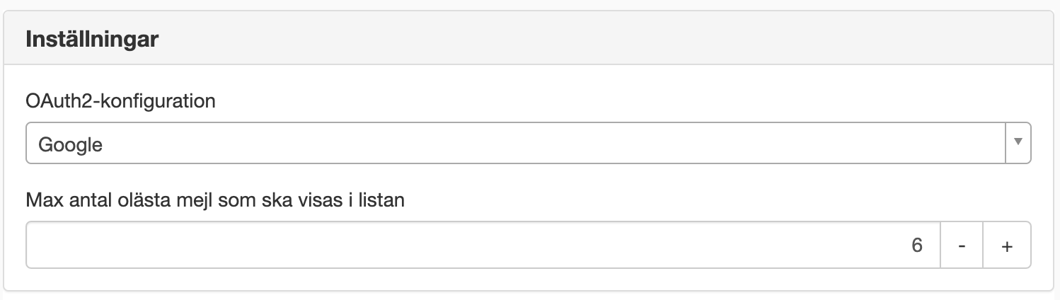 Inställningar Google Mail