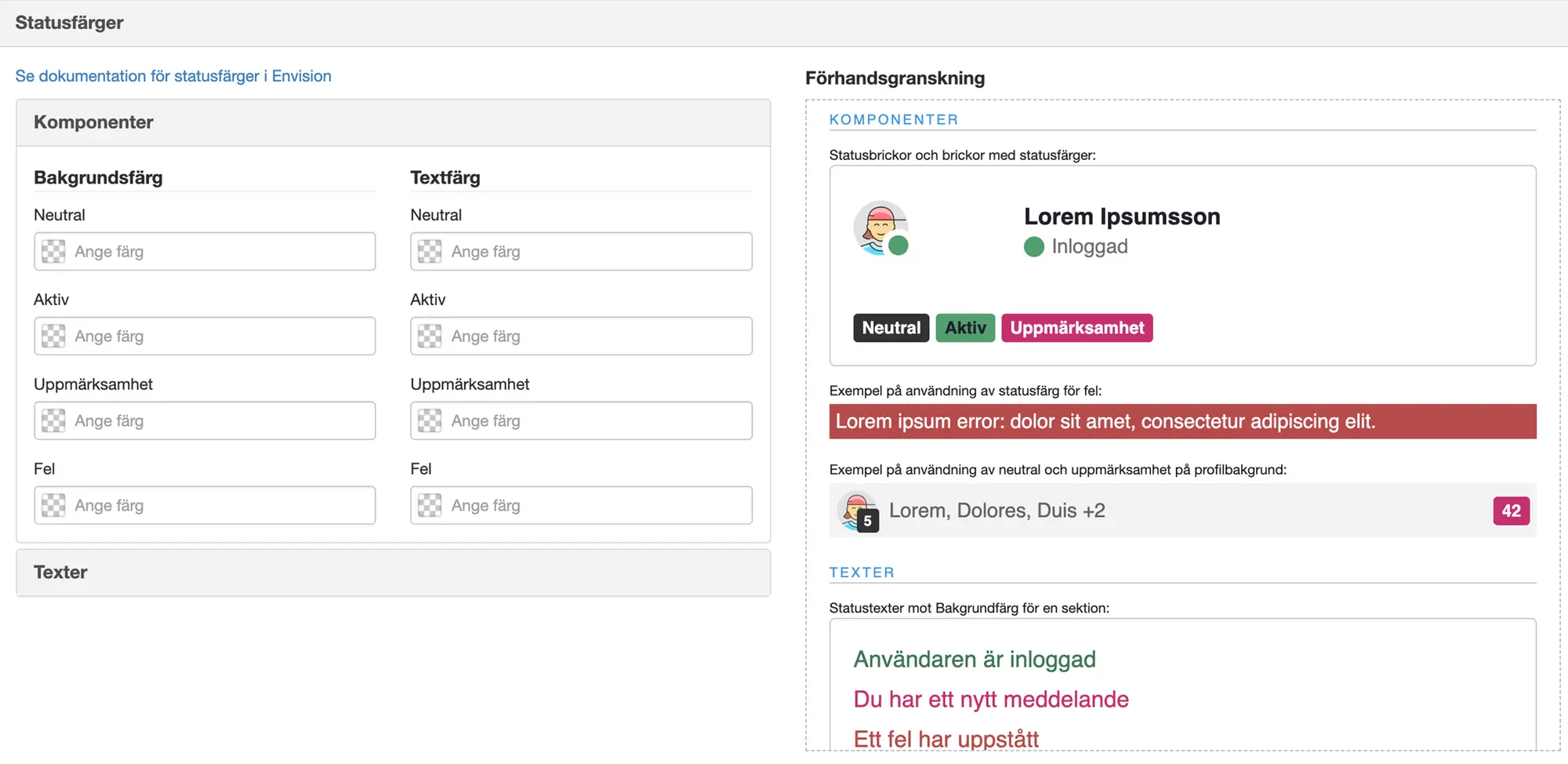 Statusfärger