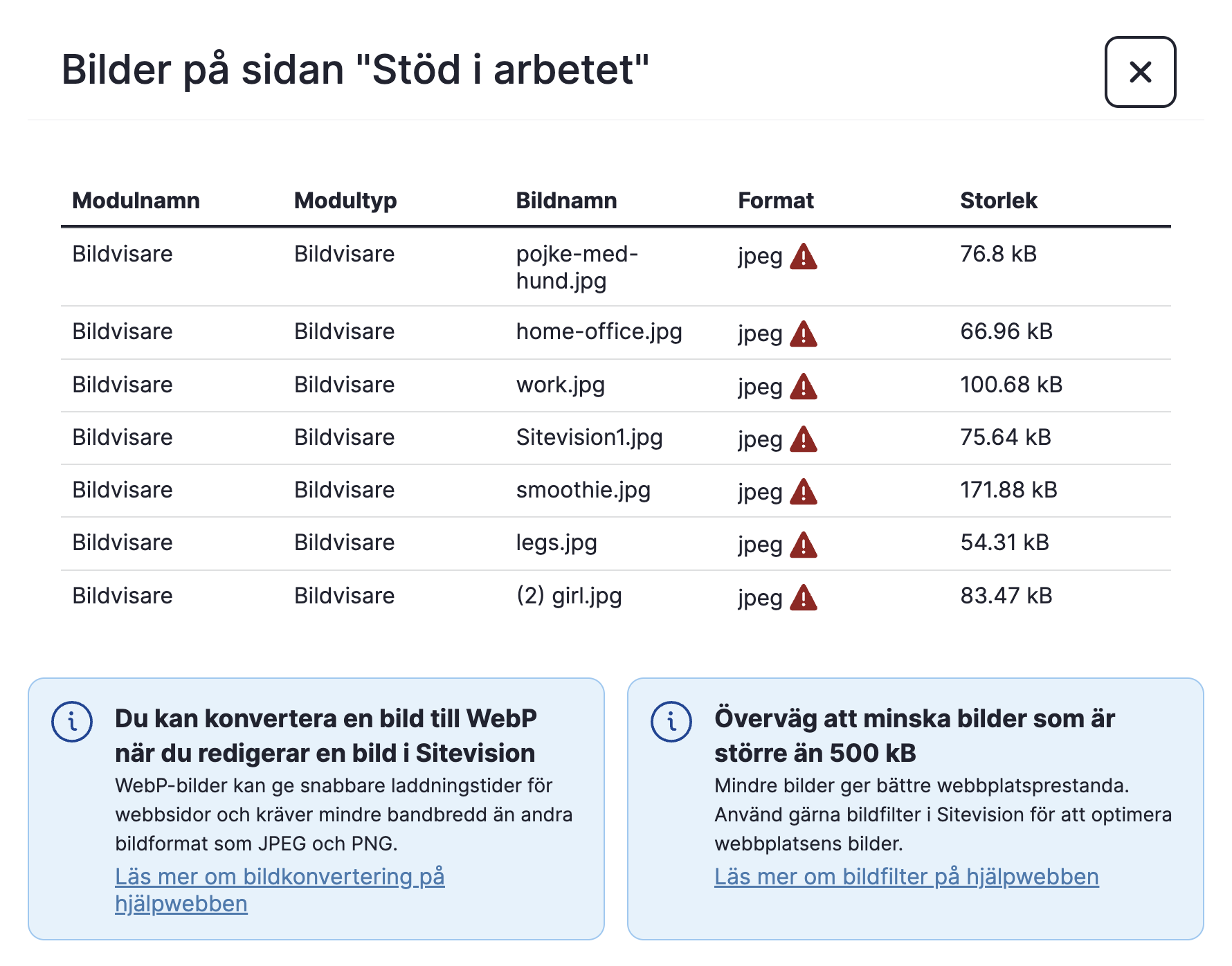 Mer information om bilder