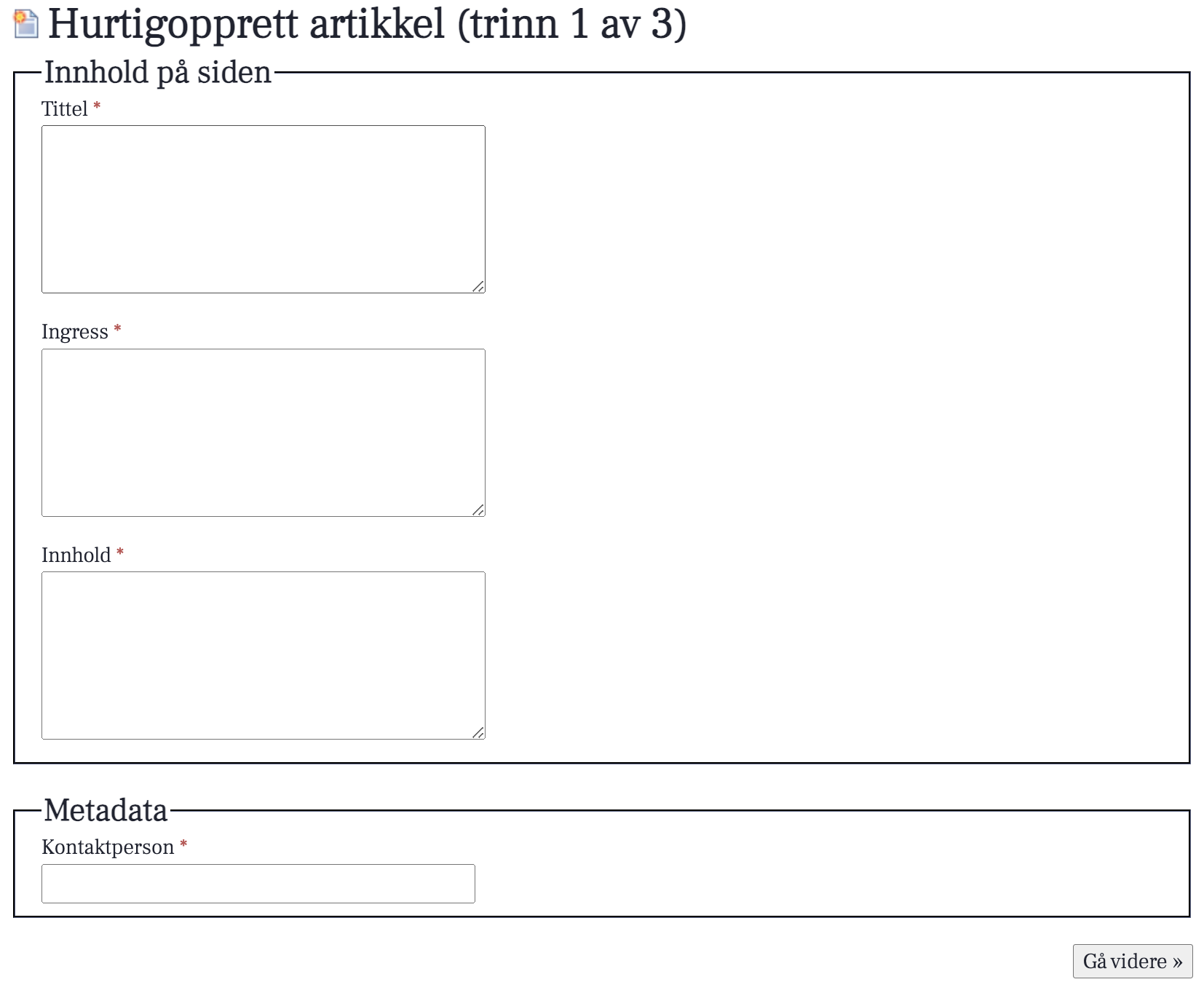 Eksempel med metadata