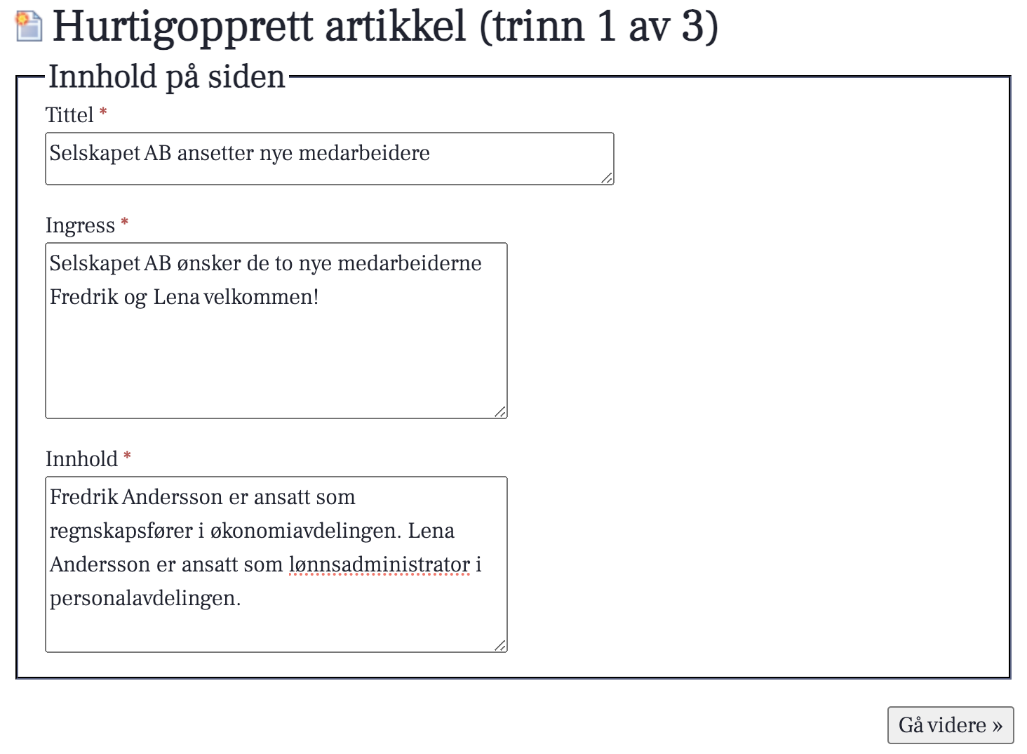 Trinn 1