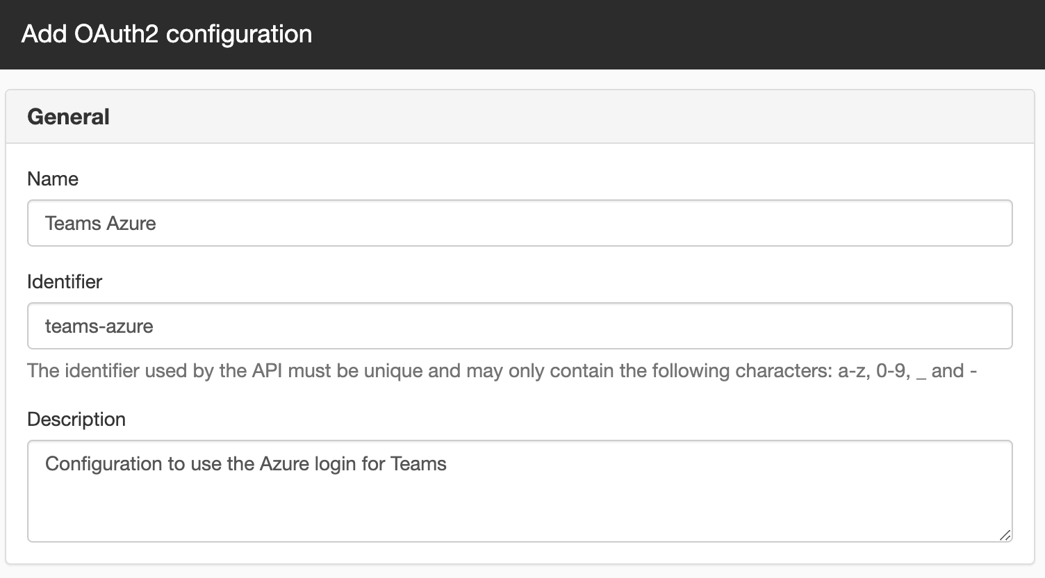 Add Oauth2 confoguration