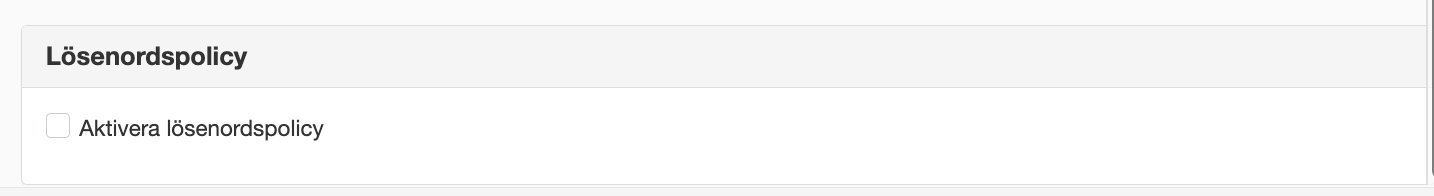 Lösenordspolicy på katlogtjänst på server
