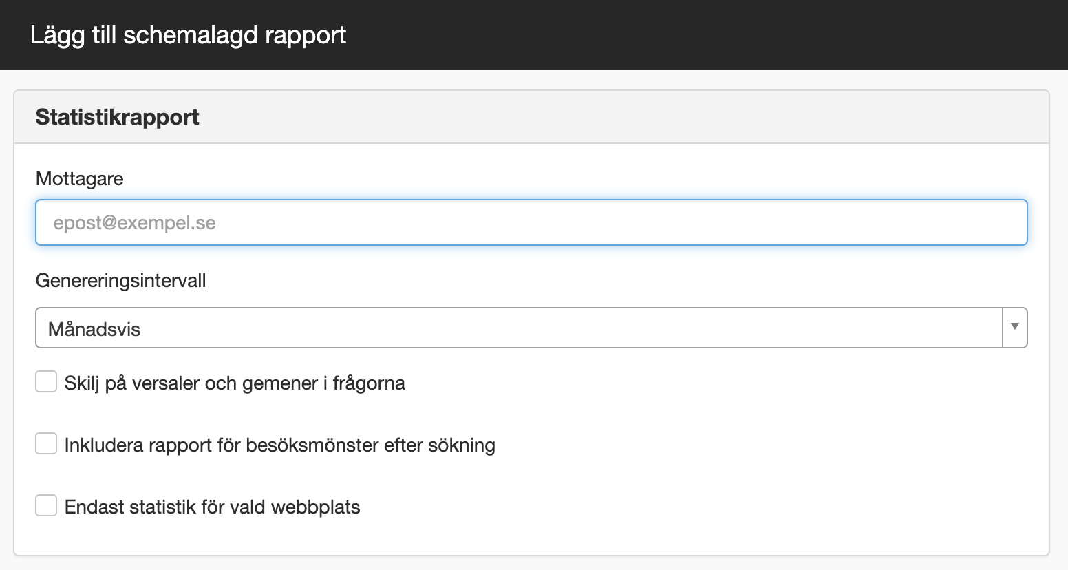 Schemalagd rapport