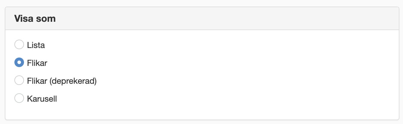 Inställningen "visa som"