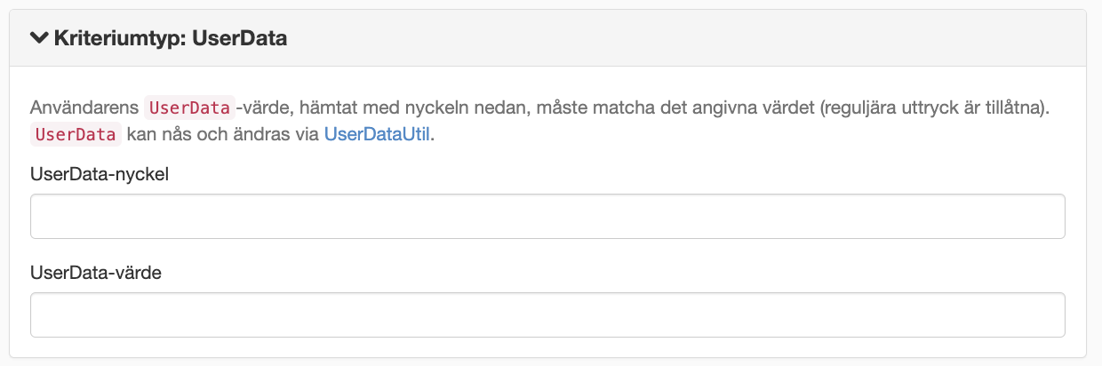 Kriterium UserData