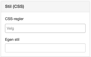 Dialogboks for CSS-egenskaper på layout