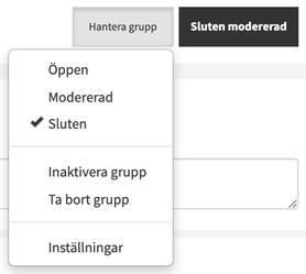 Grupptyp sluten modererad