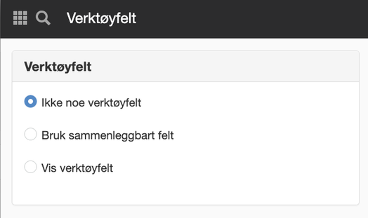 Egenskaper på modul - menyval