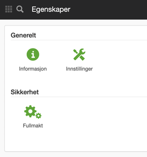 Egenskaper på en webapp