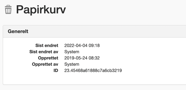 Informasjon om papirkurv