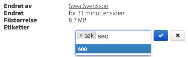 Legg til etiketter i fil