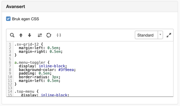 Bruk egen CSS i Legg til brytningspunkt