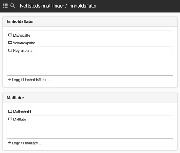 Panelet Innholdsflater