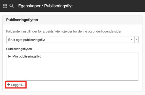 Legg till publiseringsflyt