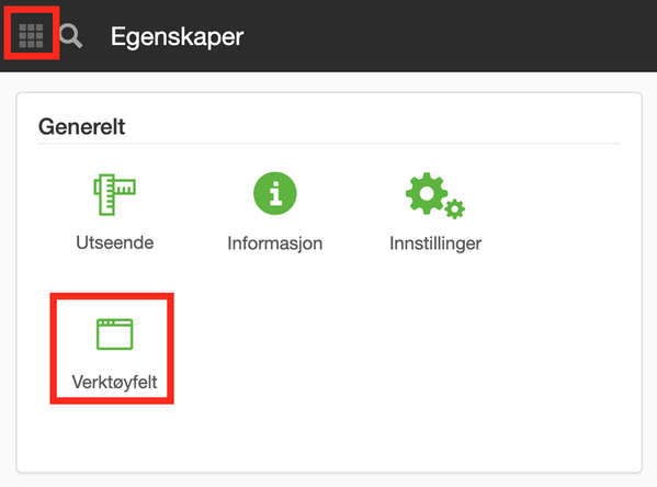 Egenskaper på layout - oversiktspaneler